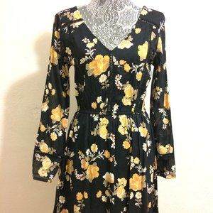 Cotton On Black / Yellow Floral Dress